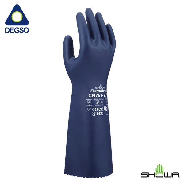 Guante de nitrilo biodegradable para químicos SHOWA® CN751