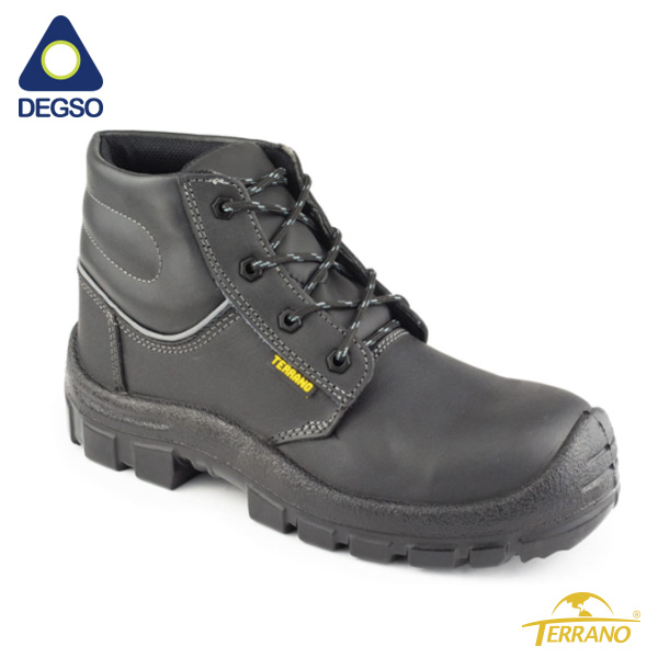 Botín de cuero negro punta composite planta PU con plantilla kevlar 4551