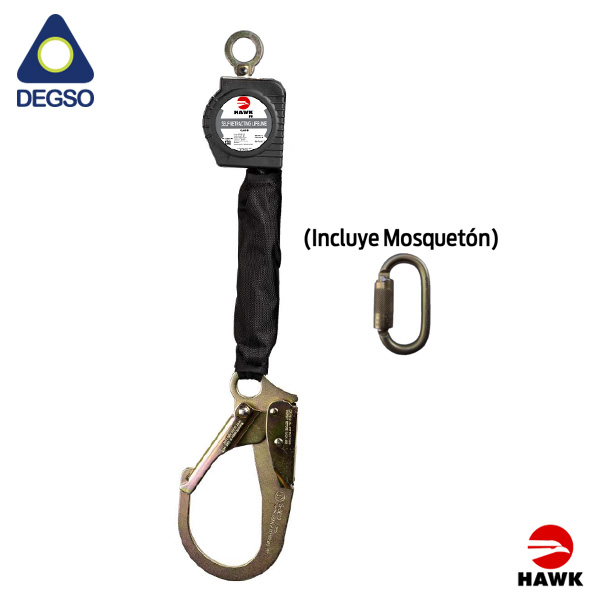 Retráctil personal simple de cinta de 6ft (1,8 m) con ganchos de aluminio grandes cumple ANSI Z359.14-2014 y UNE EN-360:2002