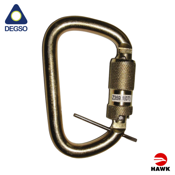 Mosquetón en D de acero cierre automático HAWK® MA-012 CB