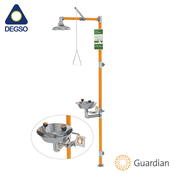 Estación de lavado de emergencia de acero inoxidable Guardian G1991