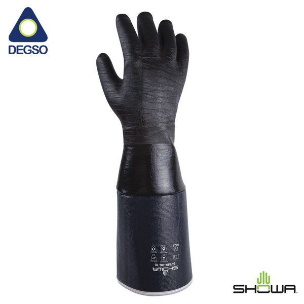 Guante para químicos con aislamiento térmico recubierto de neopreno y manga de nitrilo SHOWA® 6781R-06