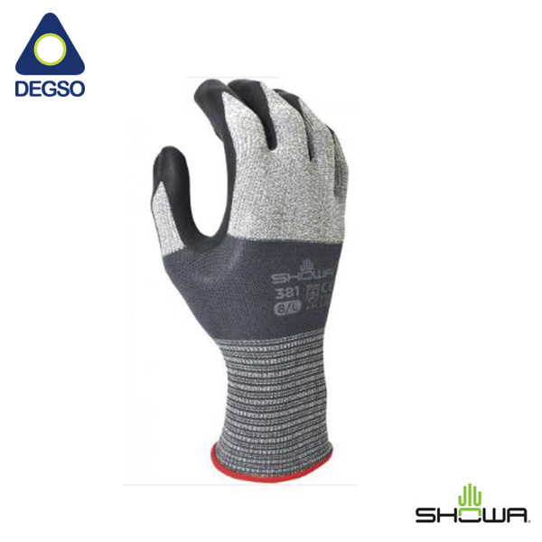 Guante de uso general con palma de nitrilo micro poroso SHOWA® 381