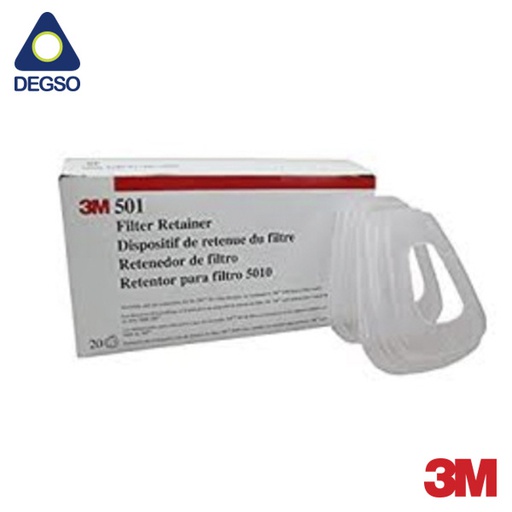 Retenedor de prefiltro 3M™ 501 (caja de 10 pares)