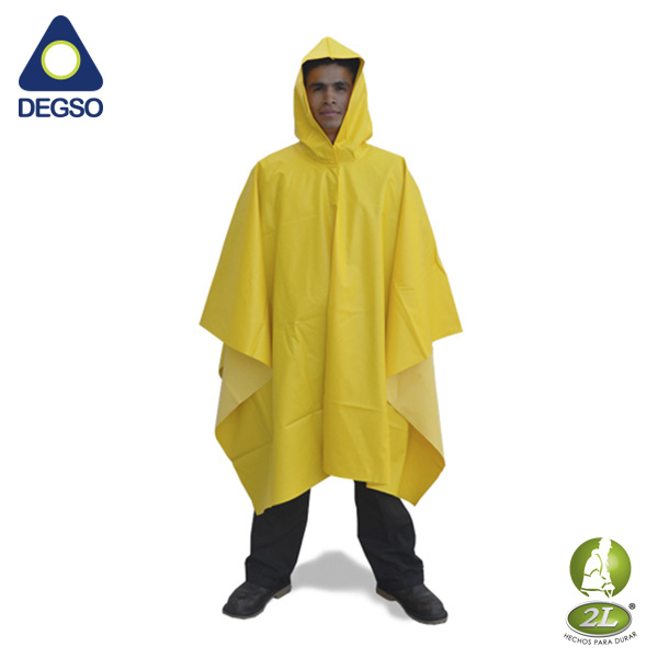 Poncho Impermeable Calibre 12 Amarillo con cinta reflectiva