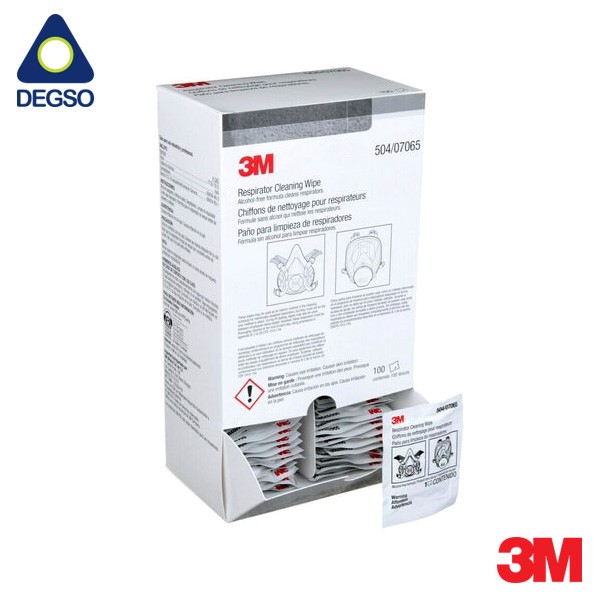 Paño desinfectante 3M™ 504 para limpieza de respiradores reutilizables (caja de 100 unidades)