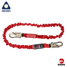 [HAWK601P-1.80] Eslinga de vida simple elastizada de 1,8 m con gancho pequeño diámetro de apertura 19 mm. Con absorción tubular. Cumple EN 355:2002