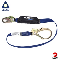 [HAWK651KNC-6FT] Eslinga de vida simple de kevlar de 1,8 m con gancho grande diámetro de apertura 60 mm. Con paquete absorbedor. Cumple ANSI Z359.13-2013 para temperaturas superiores a 426°C
