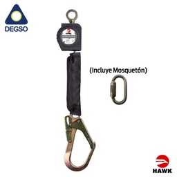 [HAWKH/RWR-2mt] Retráctil personal simple de cinta de 2 m, con ganchos de aluminio grandes cumple UNE EN-360:2002
