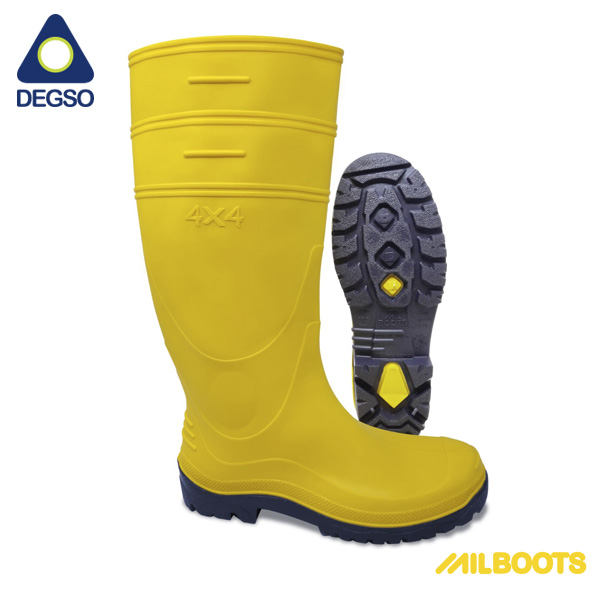 Bota de PVC 4x4 sin forro sin puntera de seguridad